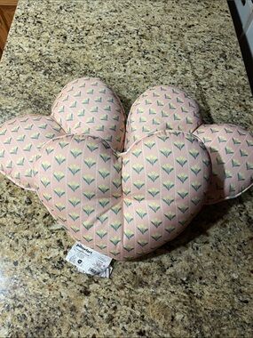 Pillowfort Pink Floral Heart Throw Pillows